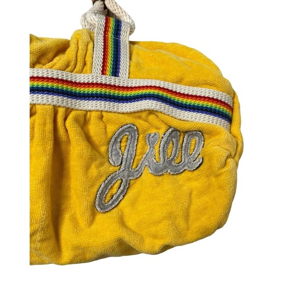 Vintage Retro Yellow Terry Rainbow Rope Handle JILL Tote Handbag Purse LGBTQ - Picture 2 of 12
